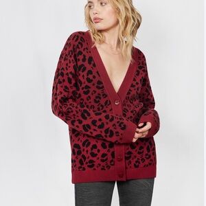 Anine Bing Justine leopard print cardigan sweater